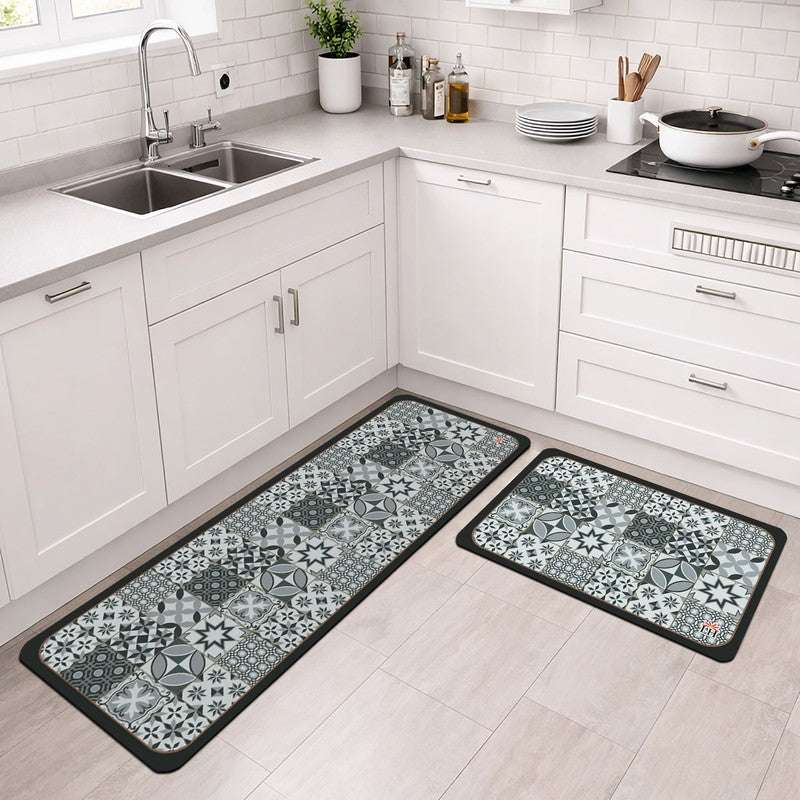 GeoWeave Rubber Kitchen Floor Mats - Set of Two