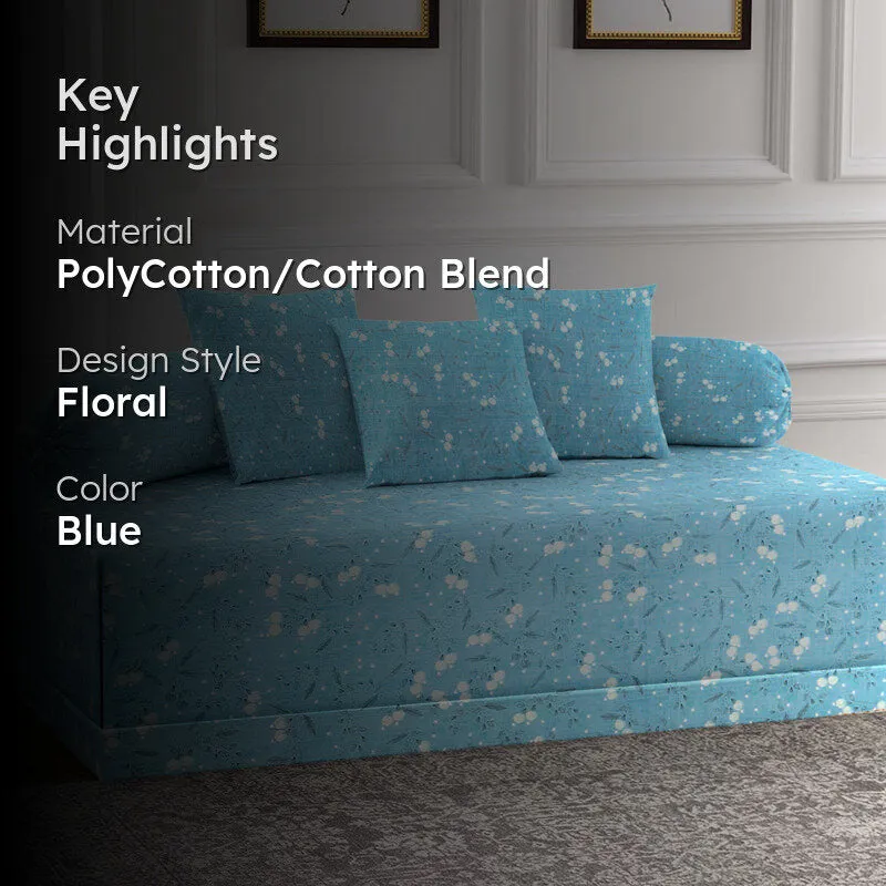 Flecks in Blue Diwan Set - Six Piece Set media 2