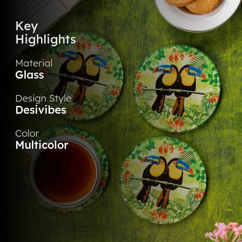 Toucan Tango Round Coaster - Set Of Four media 2