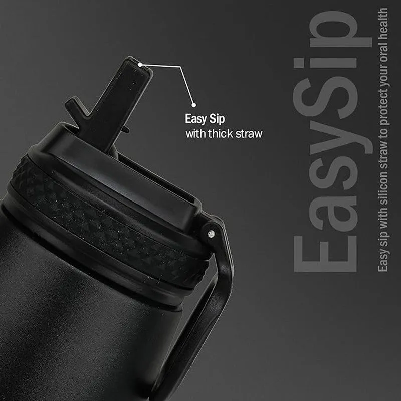 Turbo Hot & Cold Thermos Water Bottle (Black & Blue, 1000 mL Each) - Set Of Two media 8