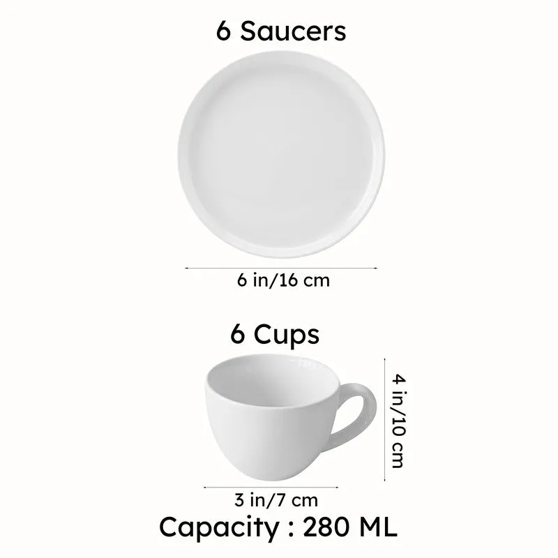 Zeneta Leaves 24k Gold Brushed Porcelain Cup & Saucer (280 mL) - Set of Six media 9