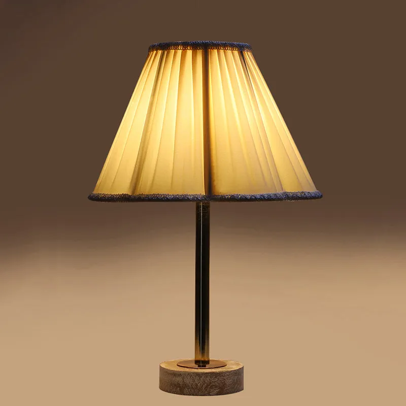 Pleatra Rodin Wooden Table Lamp - White,Gold media 6