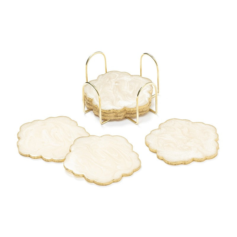 MarbleGlow Coaster Collection (Beige) - Seven Piece Set media 6