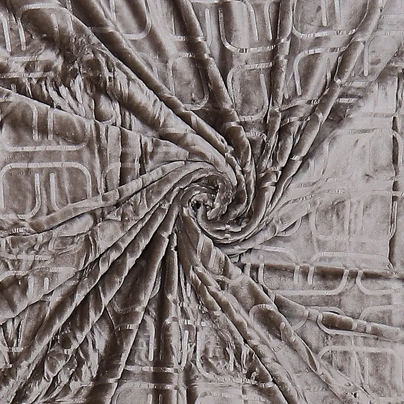 Monte Carlo Warmora Geometric Print Polyester Blanket (Dark Brown) - 210 GSM media 6