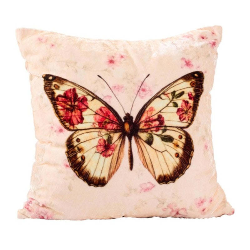 Butterfly Bloom Cotton Velvet Cushion media 3