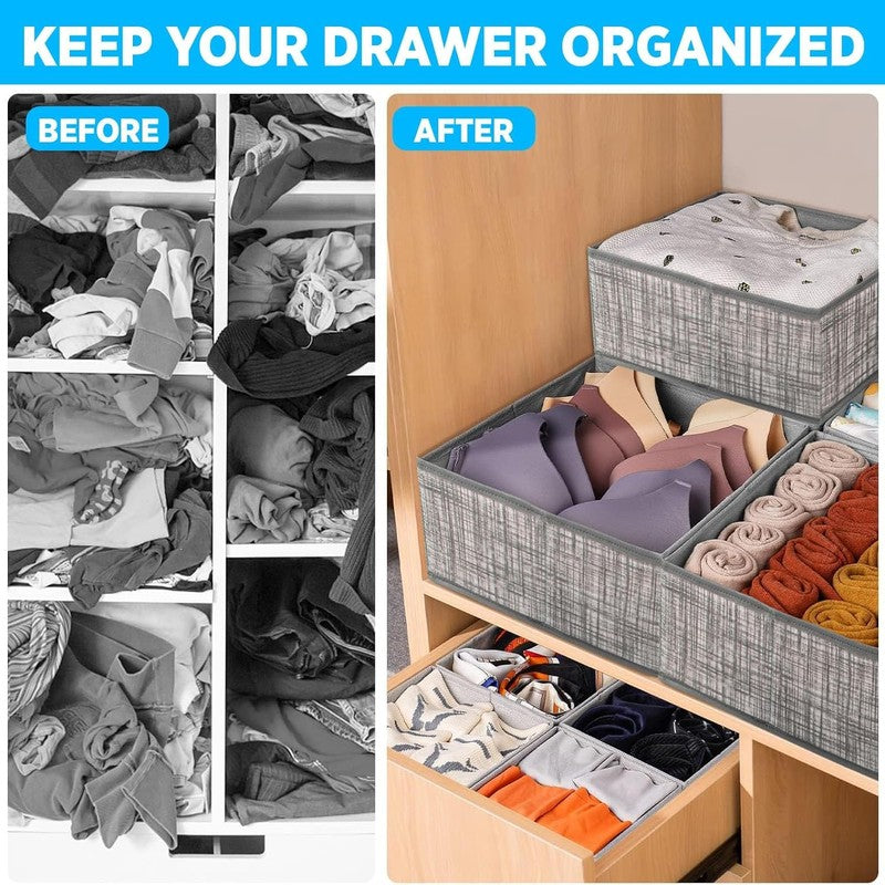 Laxis ClosetEase Fabric Cloth Organizer - Set Of Six media 5