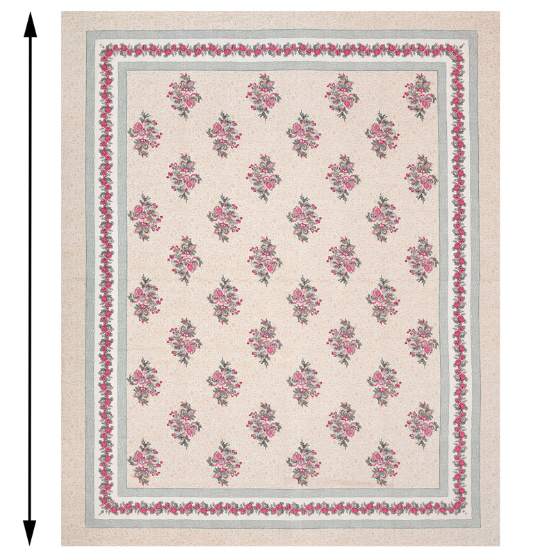 Ahana Floral Printed Cotton Bedsheet (Pink) - 144 TC media 8