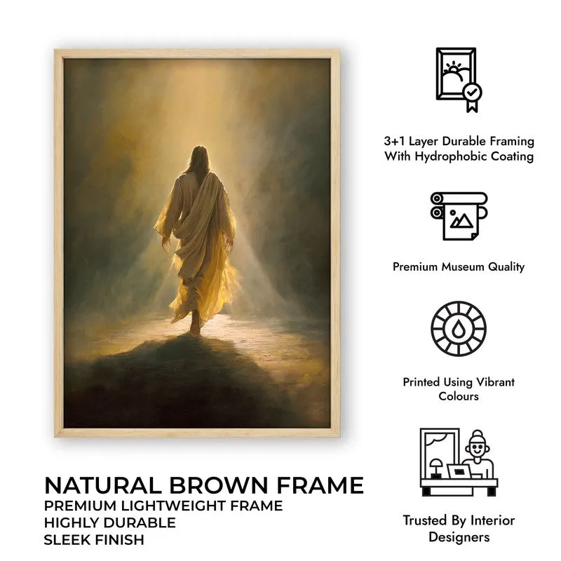 Echoes of Faith Archival Paper Wall Painting With Brown Frame media 7