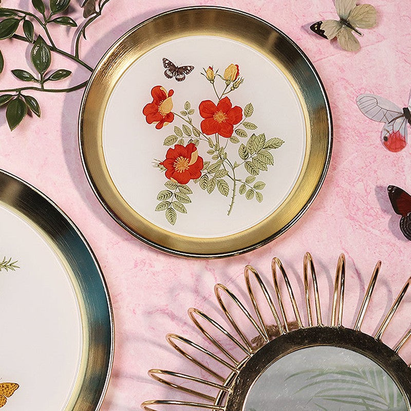 Flaming Rose Enamel Wall Plate