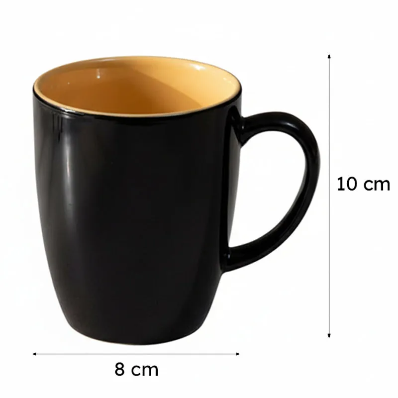 Yuvara Porcelain Coffee Mug (295 mL) - Black,Yellow media 6