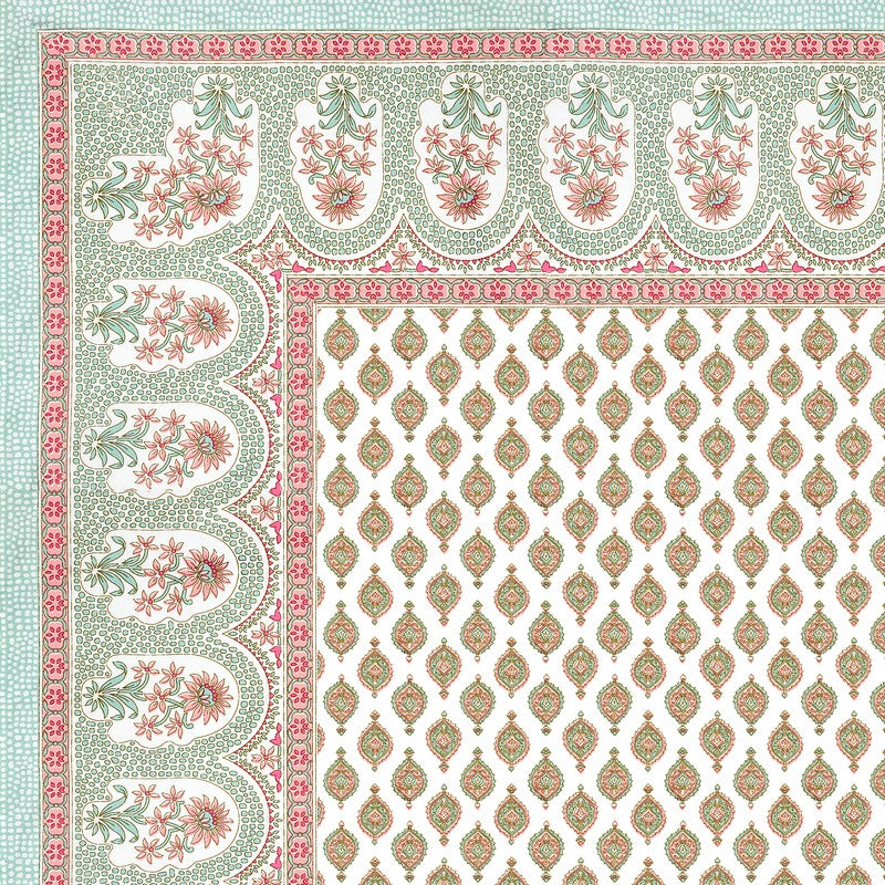 OvoFloro Handblock Printed Cotton Bedsheet (Pink) - 400 TC media 6