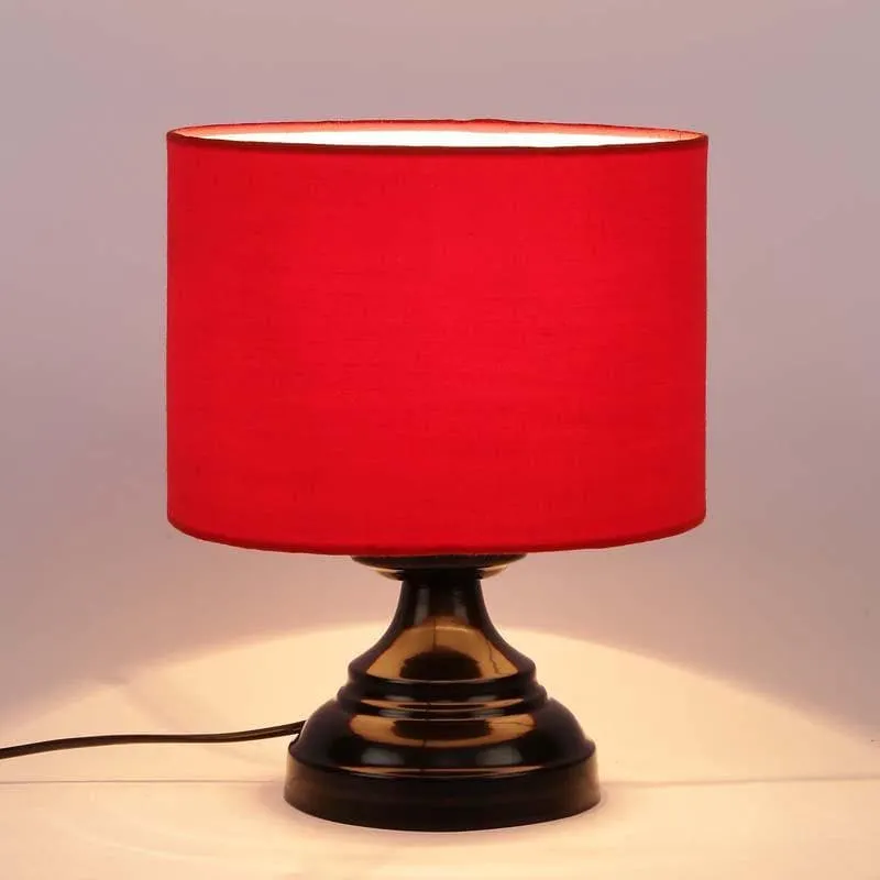Solid Flickers Fabric Table Lamp - Red,Black media 3