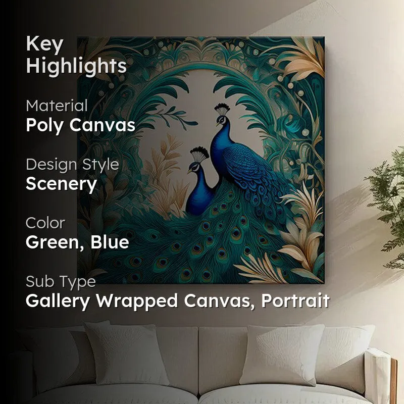 Foliage-Clad Peacock Wall Painting media 2