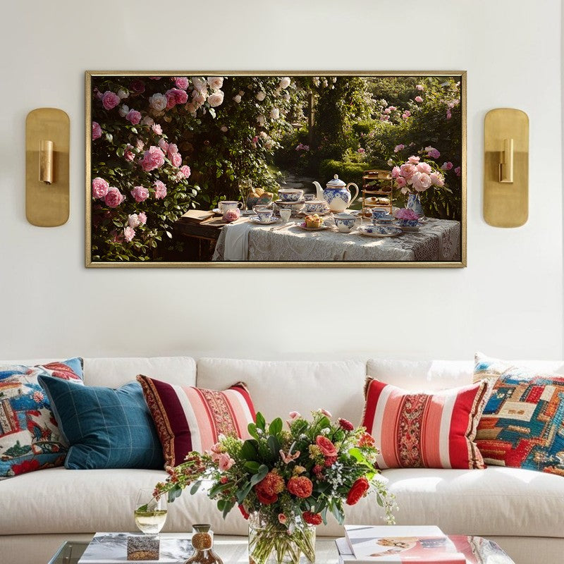 Bloomed Table Canvas Wall Painting With Frame