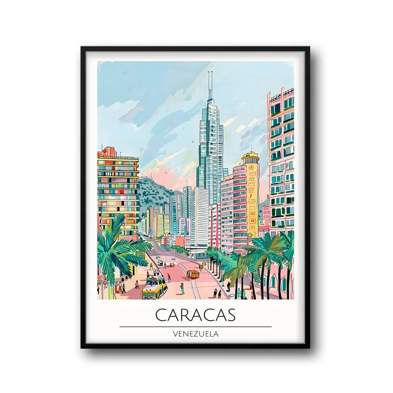 Vintage Caracas Framed Canvas Wall Painting media 5