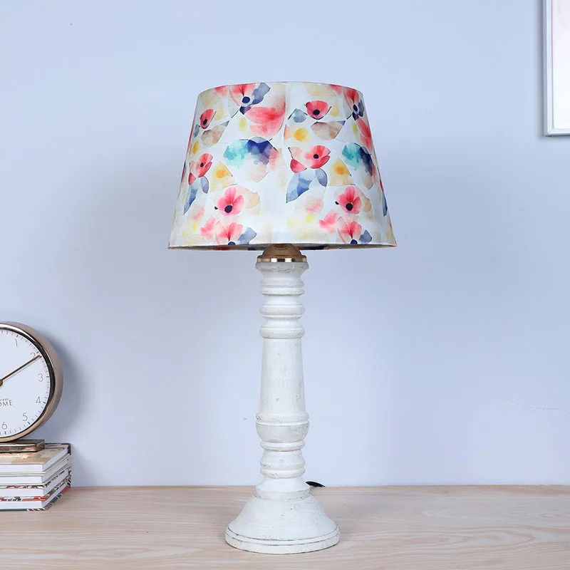 Luna Borealis Coil Printed Mango Wood Table Lamp - Multicolor media 3
