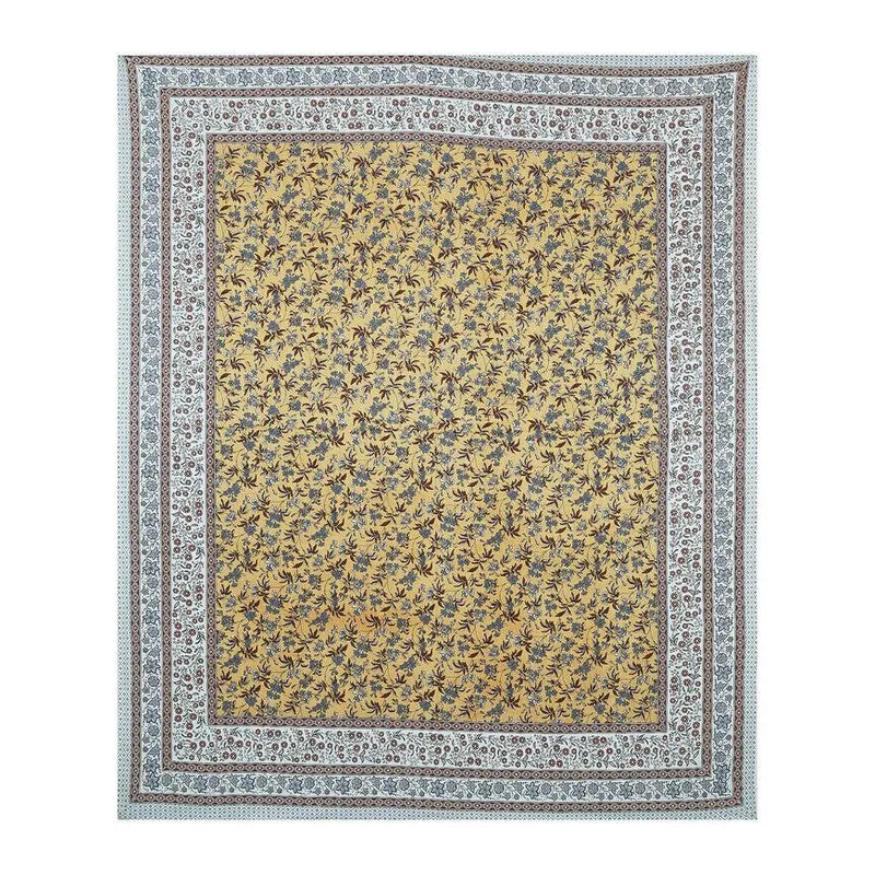 Florava Cotton Bedsheet (Yellow,Blue) - 240 TC media 5