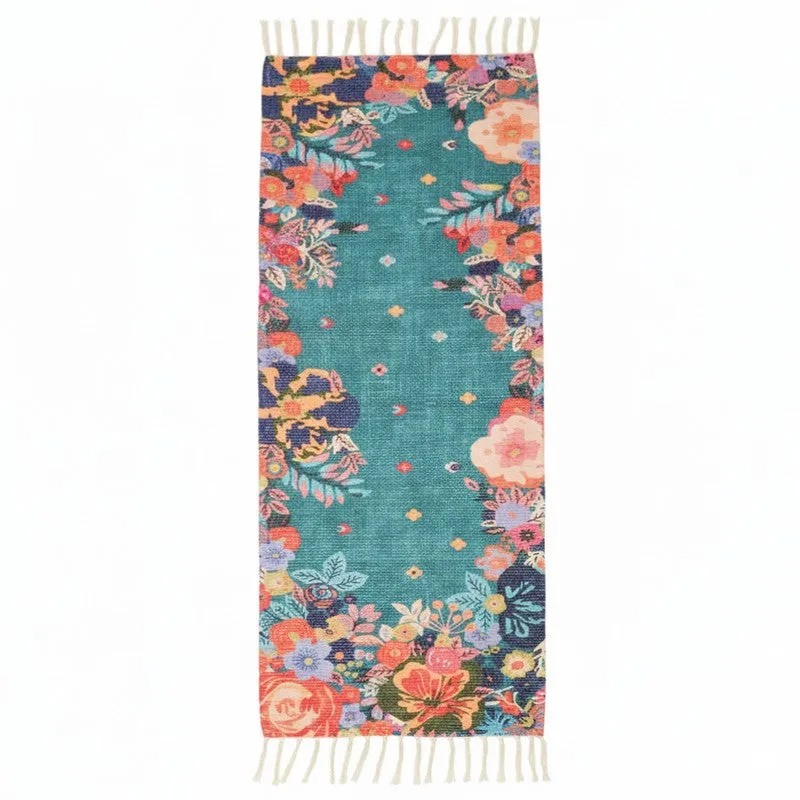 Heritage Floral Cotton Runner Rug media 1