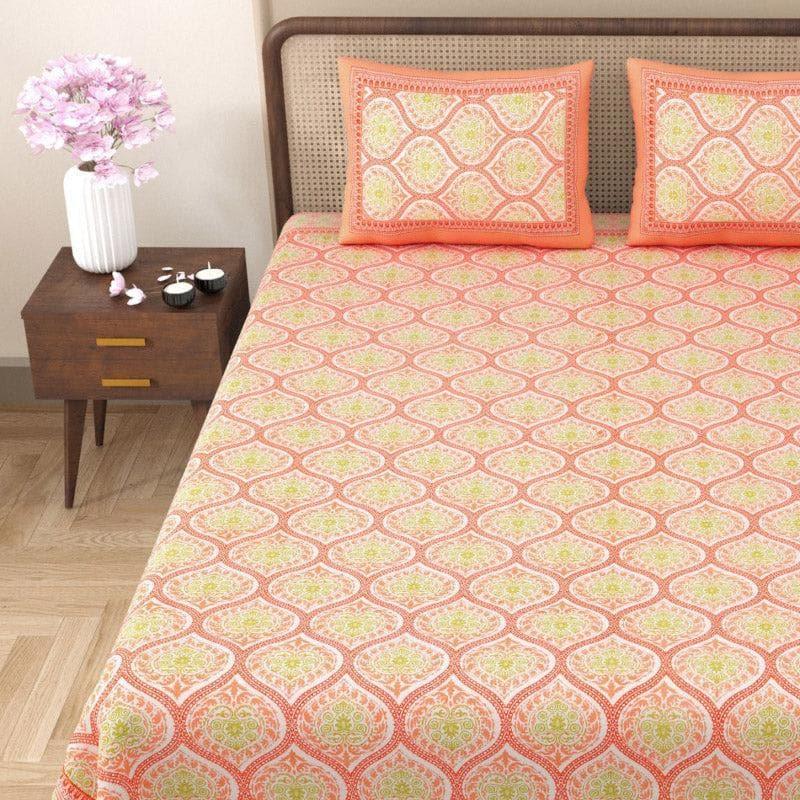 Lavelle Cotton Bedsheet (Peach) - 144 TC media 4