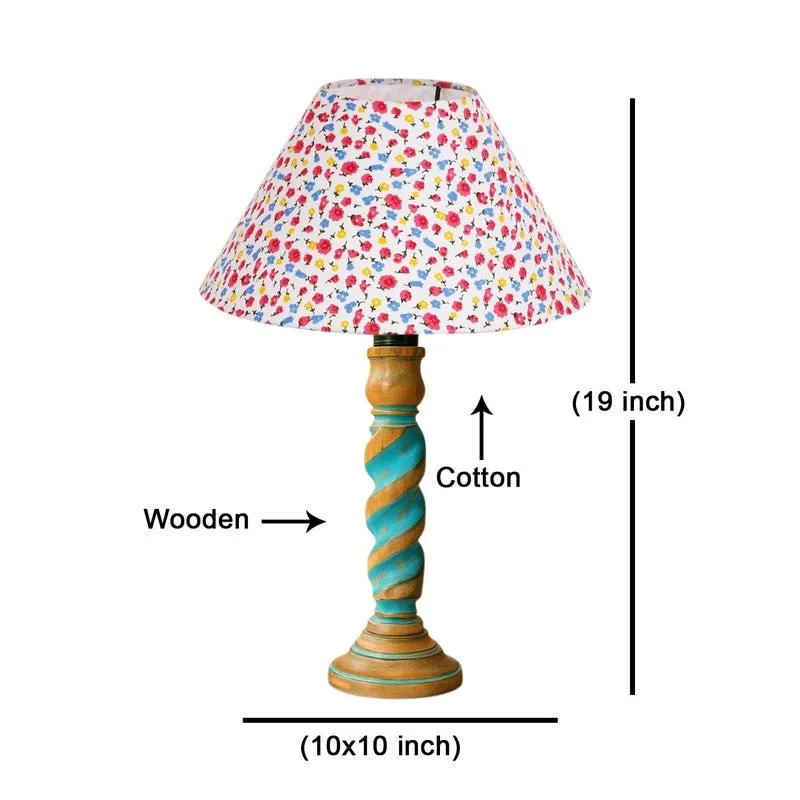 Elara Arin Floral Wooden Table Lamp - Multicolor media 8