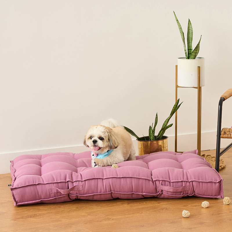 Pawdium Solid Cotton Floor Cushion - Lavender