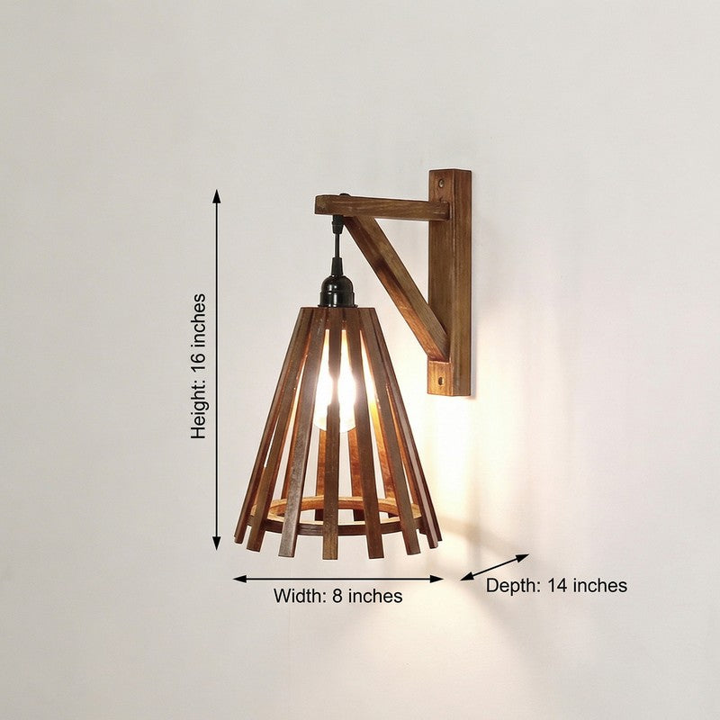 StripeForm Wooden Wall Lamp - Brown media 9