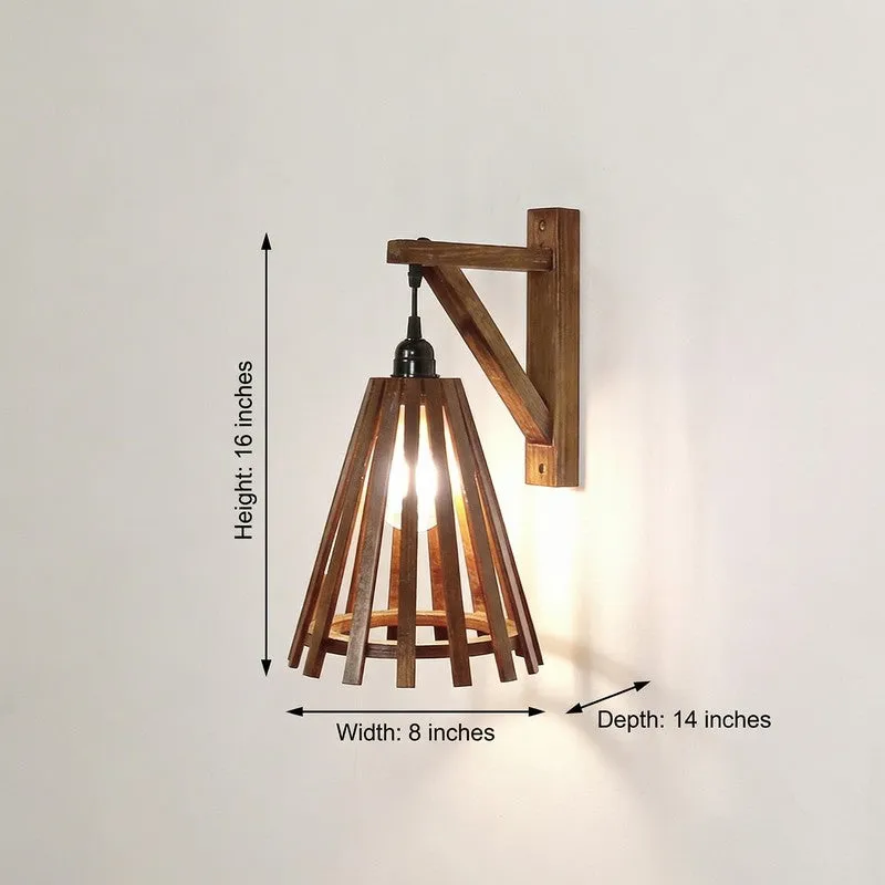 StripeForm Wooden Wall Lamp - Brown media 9