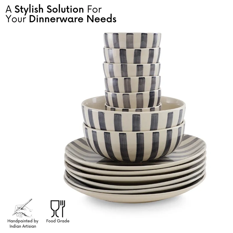 Cross Strips Ceramic Dinner Set - 14 Piece Set media 4