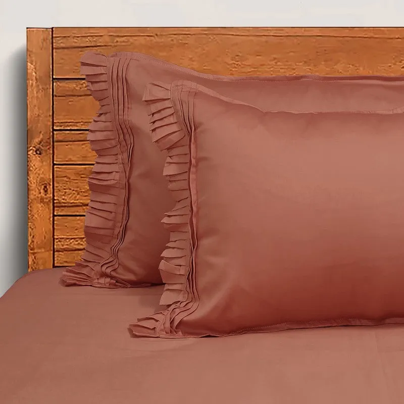 Mono Magic Cotton Bedsheet (Rust) - 300 TC media 4