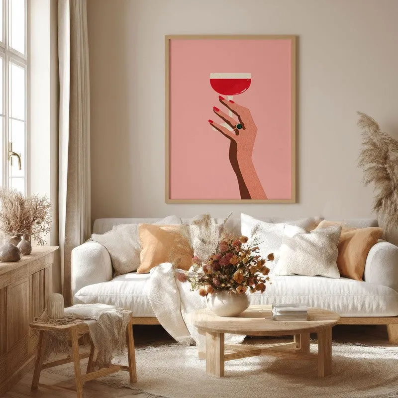 Cocktail Canvas Wall Painting - Brown Frame media 4