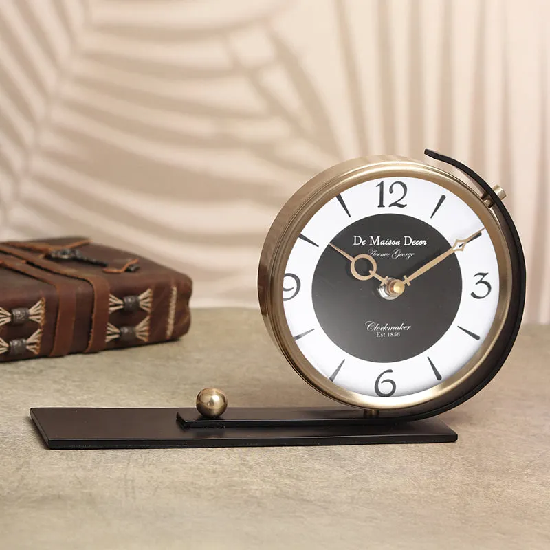 Dextra Analog Table Clock - Gold media 1