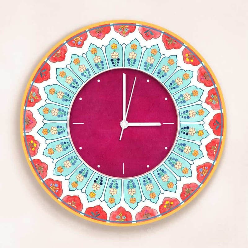 Ethnic Vena Handpainted Wall Clock media 4