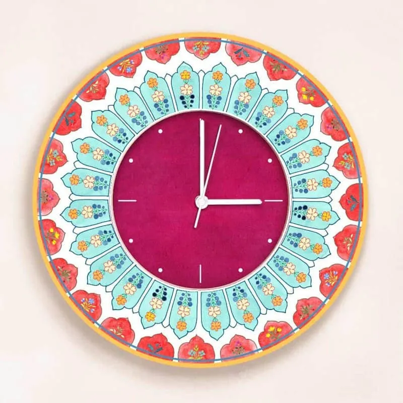 Ethnic Vena Handpainted Wall Clock media 4