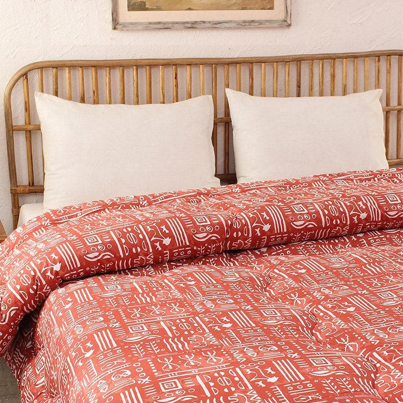 Snuggle Soft Cotton Comforter (Rust)  - 350 GSM media 4