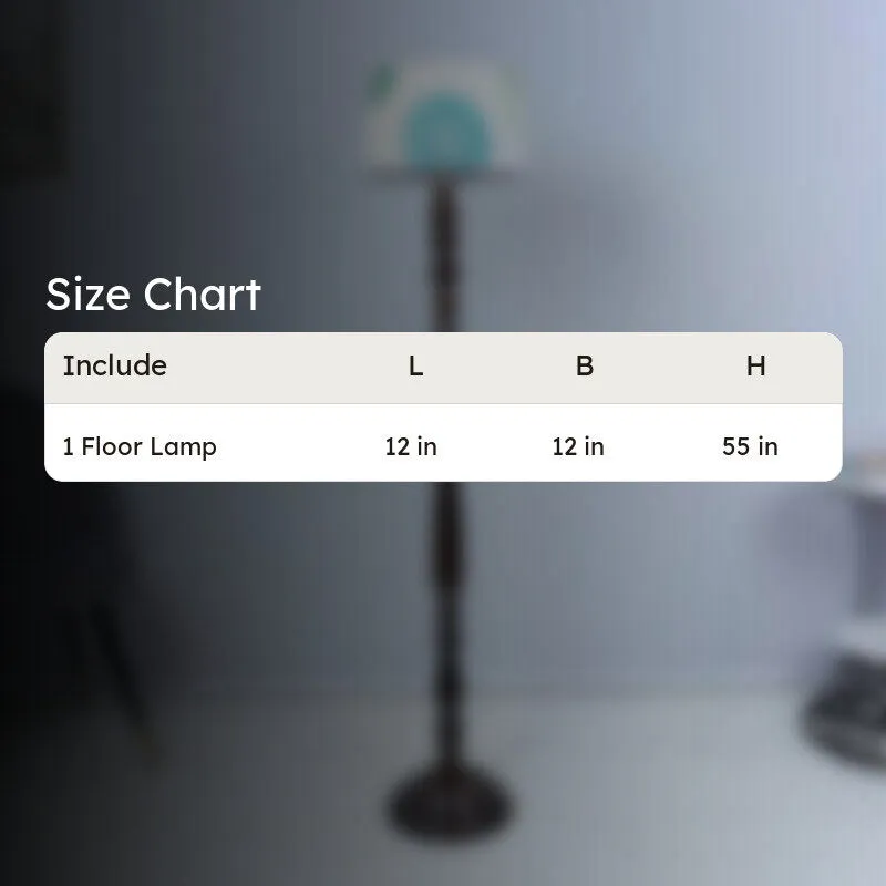 Akari Totem Printed Mango Wood Floor Lamp - Black media 5