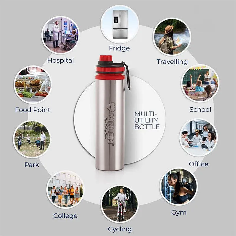 Solene Stainless Steel Water Bottle (Red) - 900 mL media 4