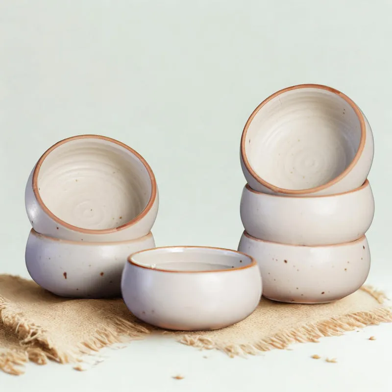 Cera Specks Snack Bowl (White/150 mL Each) - Set Of Six media 3