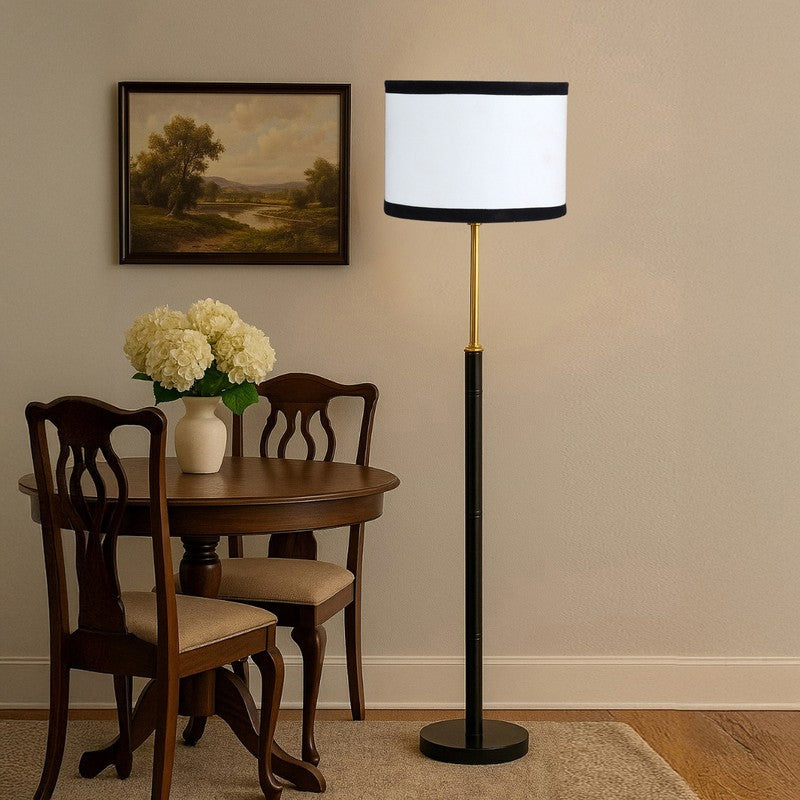 Nordic Glow Wooden Floor Lamp - White & Black media 4