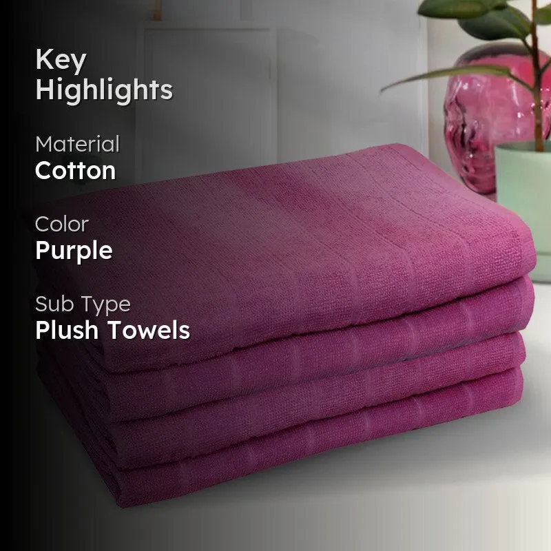 Sarda Bath Towel (Purple) - Set Of Four media 2