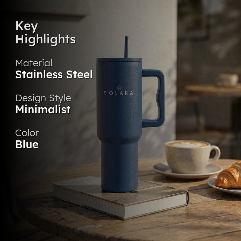 Solara Aqua Joy Stainless Steel Tumbler (1200 mL) - Blue media 2