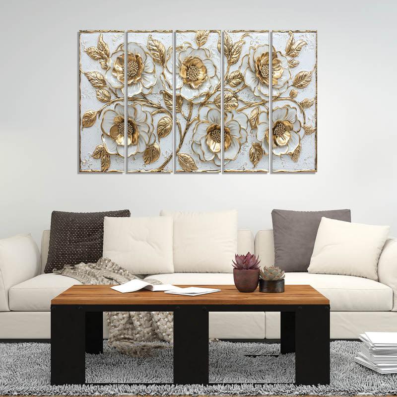 Venla Flora Wall Painting - Set Of Five