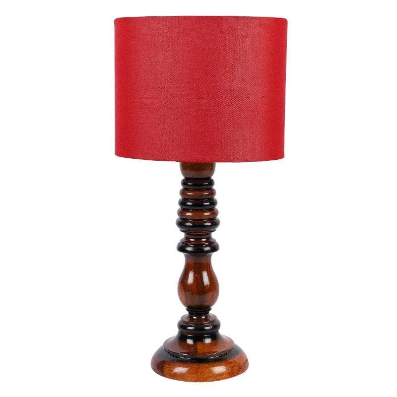 Rosa Rustic Fabric Table Lamp - Red,Brown media 4