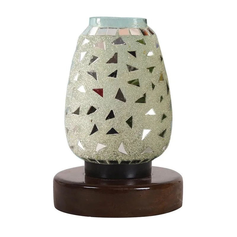 Auralisse Mosaic Glass Table Lamp With Wooden Base - Multicolor media 5