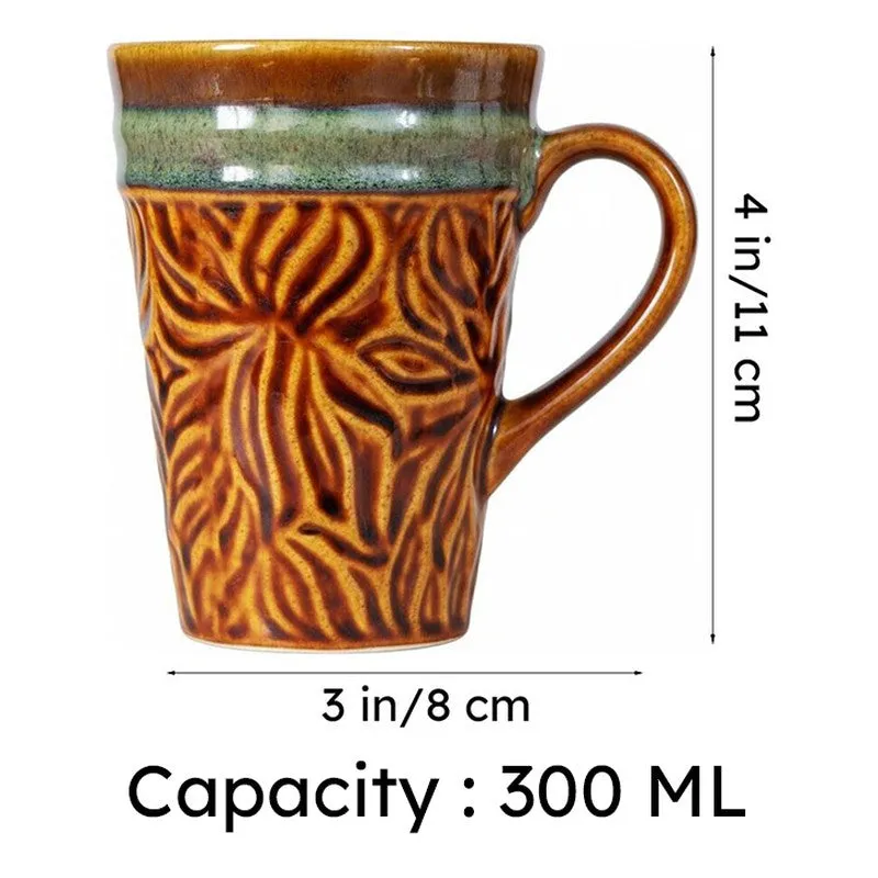 Ceramuse Ceramic Coffee Mug (300 mL Each/Brown) - Set of Six media 8