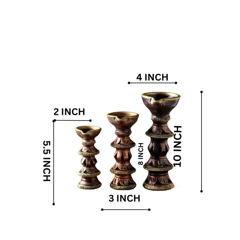 Vintage Charm Diya - Set Of Three media 11