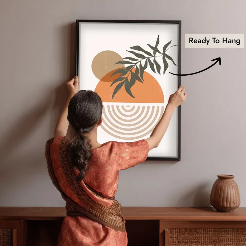 Warm Botanica Canvas Wall Painting With Black Frame media 6