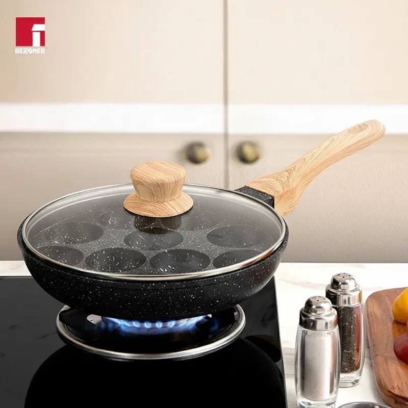 Bergner Aeris Non-Stick Paniyaram Pan With Lid (22 cm) media 1