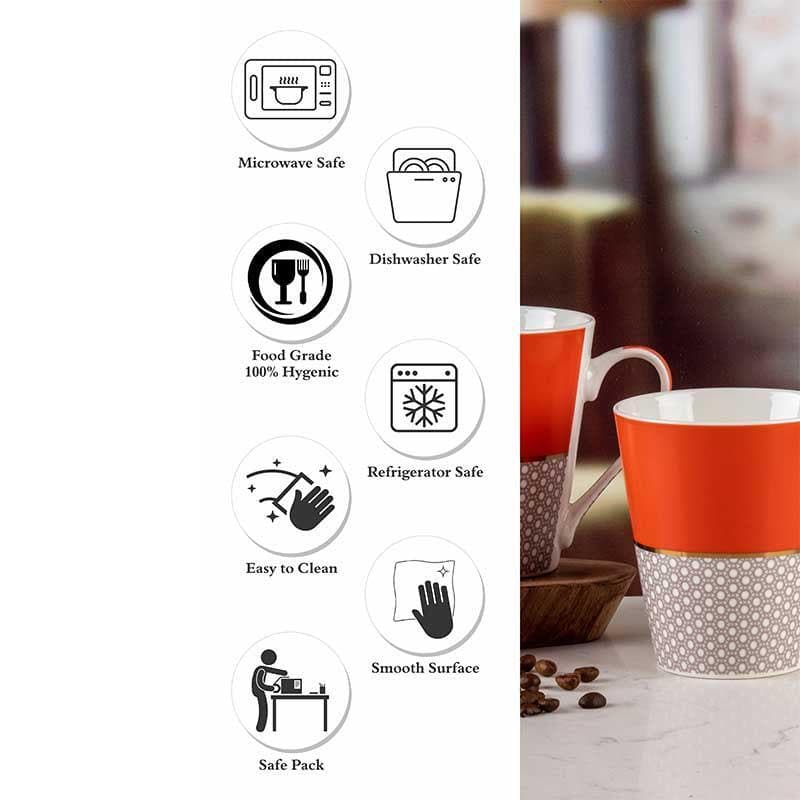 Honeycomb Porcelain Coffee Mug (320 mL Each) - Set of Two media 6