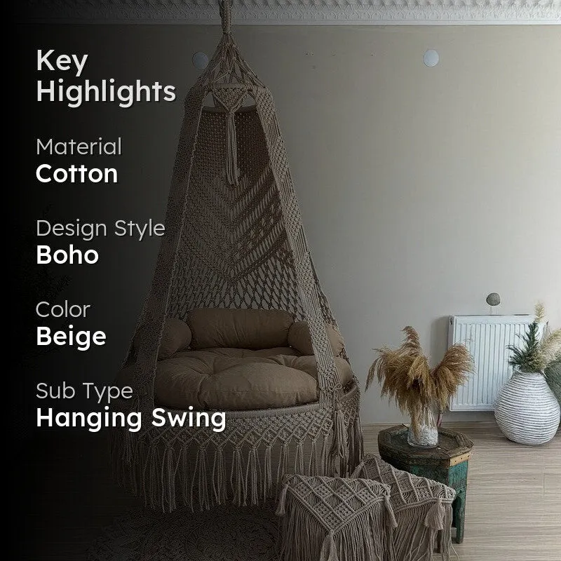 Elyno Macrame Swing Chair media 2