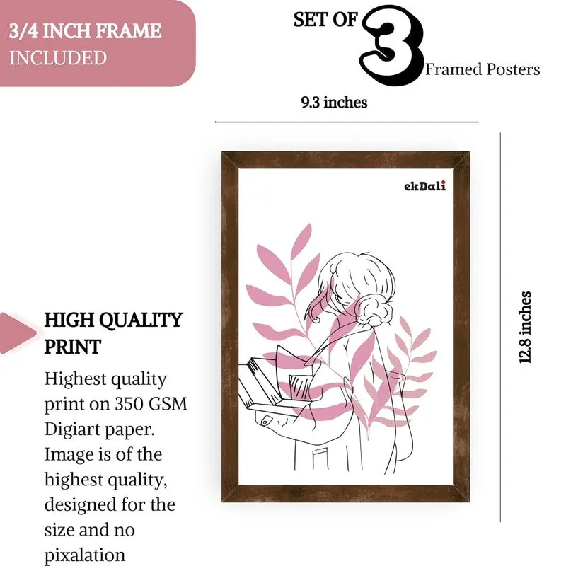 Pink Persona Paper Wall Painting With Frame - Brown media 10